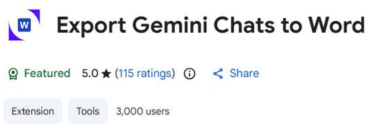Gemini to Word extension in action